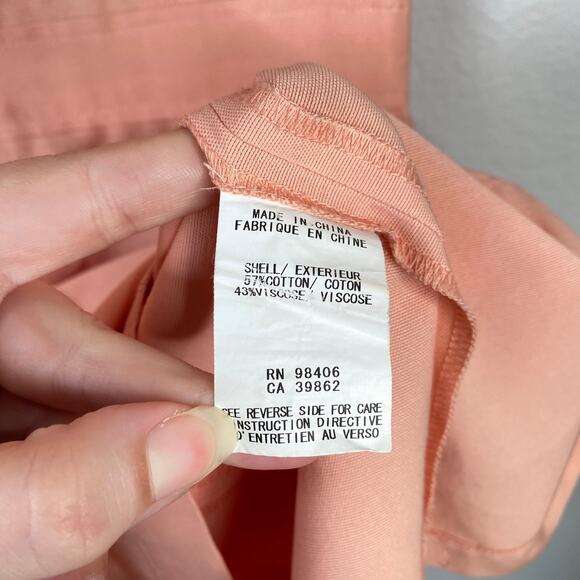 THEORY Inessa Jubilee Peach Coral Pink Gold Zipper Form Fitting Size 4 Mini - Picture 8 of 9